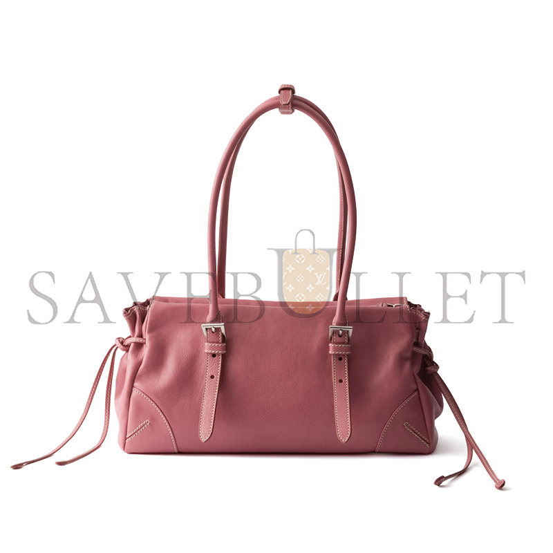 PRADA KARIN MEDIUM ANTIQUED LEATHER TOTE BAG 1BG628 (32*17.5*10.5cm)
